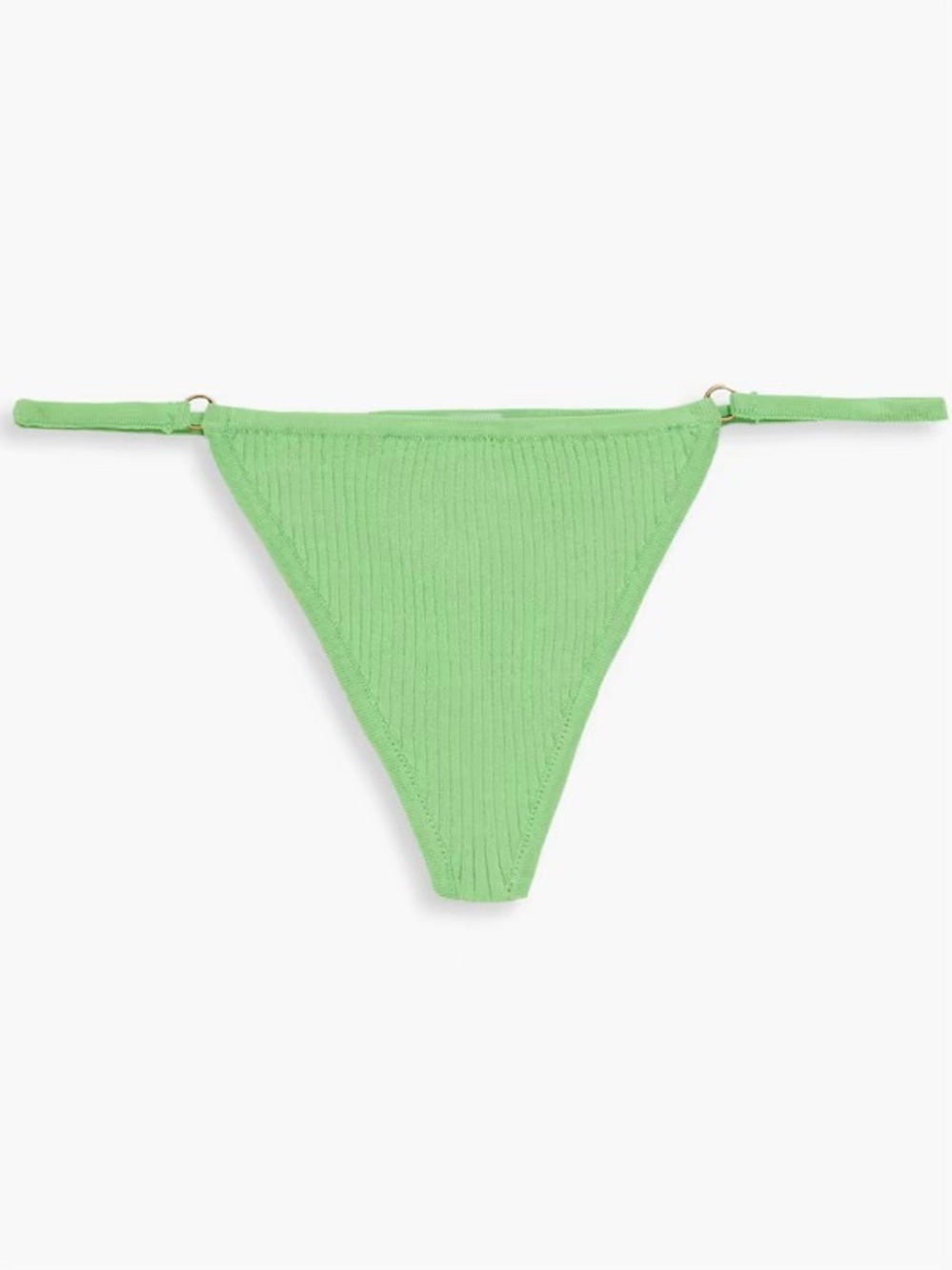NWT Love Stories ‘Carole’ Ribbed-Knit Low-Rise Thong in “Bright Green” Size 10